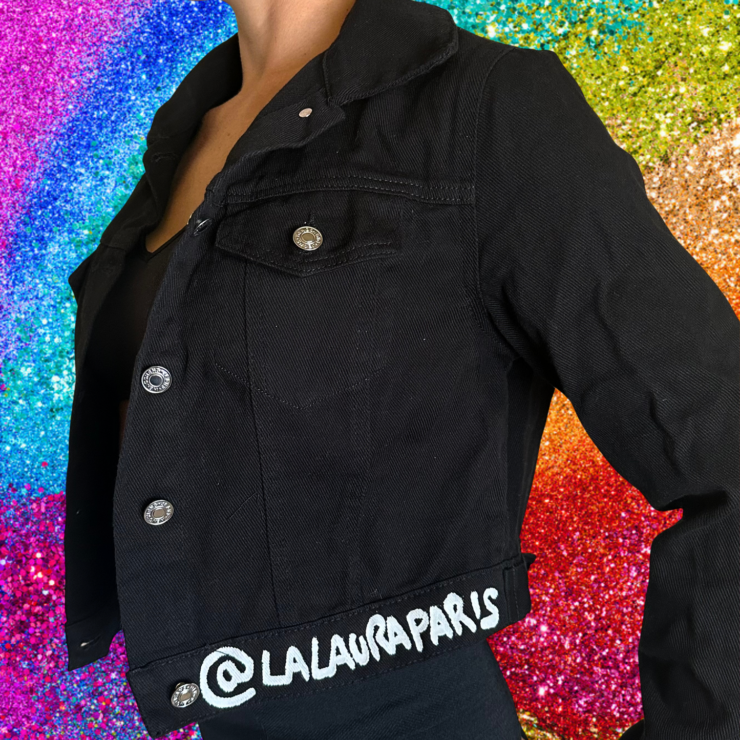 Just Kiss Mother F❤️🧡💚💙💜 - Denim Jacket