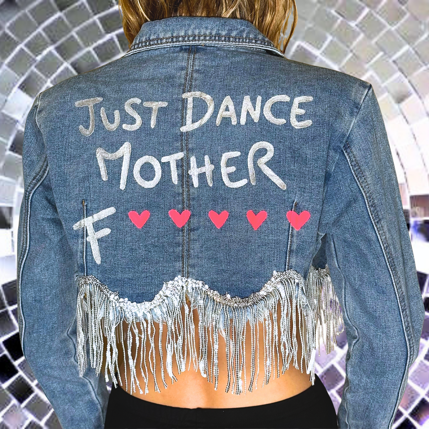 Just Dance Mother F💖💖💖💖💖 - Crop Denim Fringe Jacket