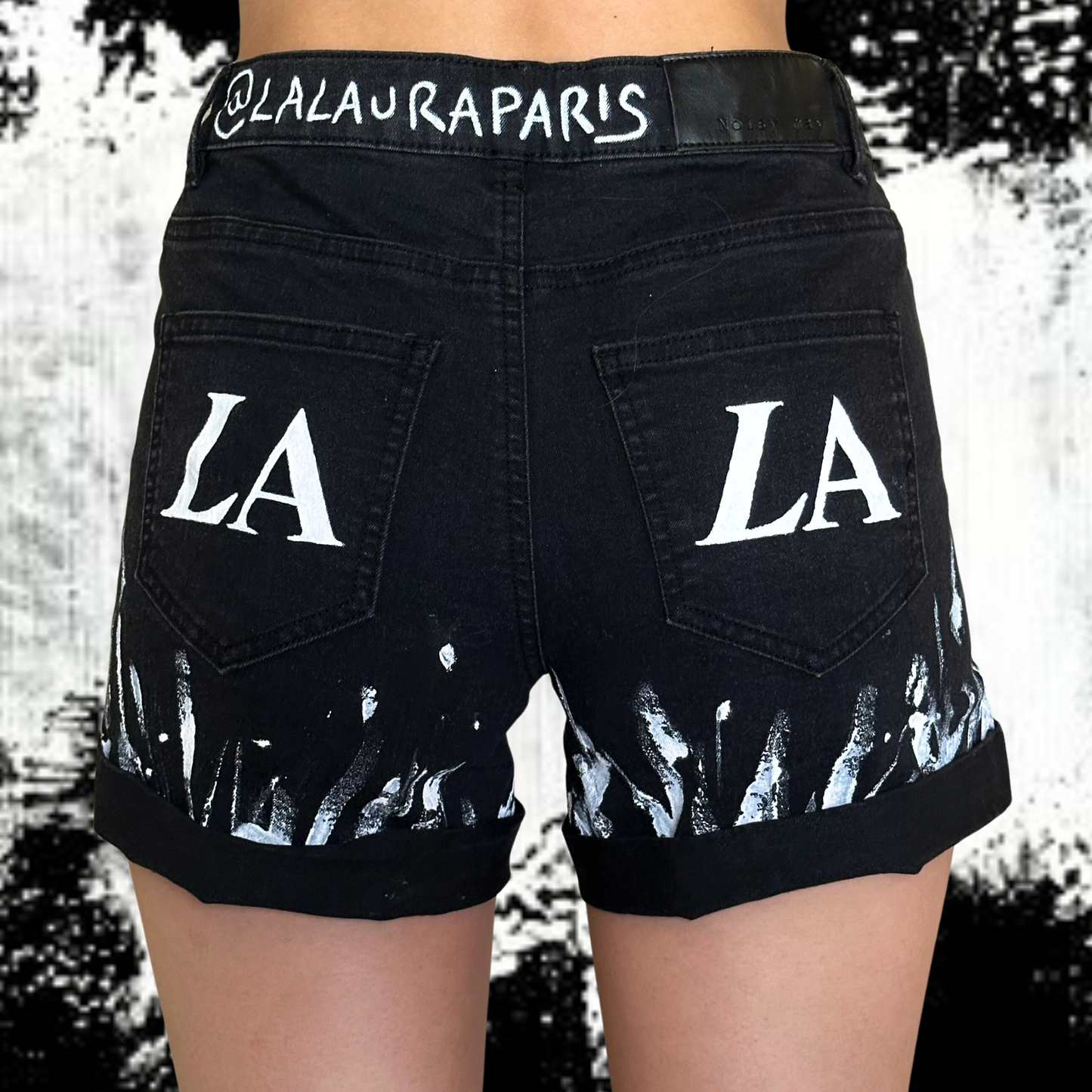 LA - Black Denim Shorts