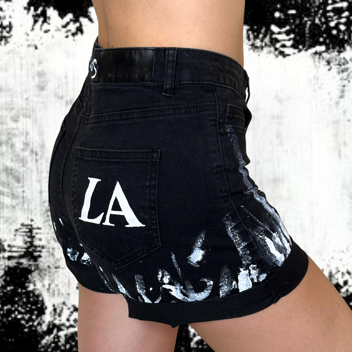 LA - Black Denim Shorts